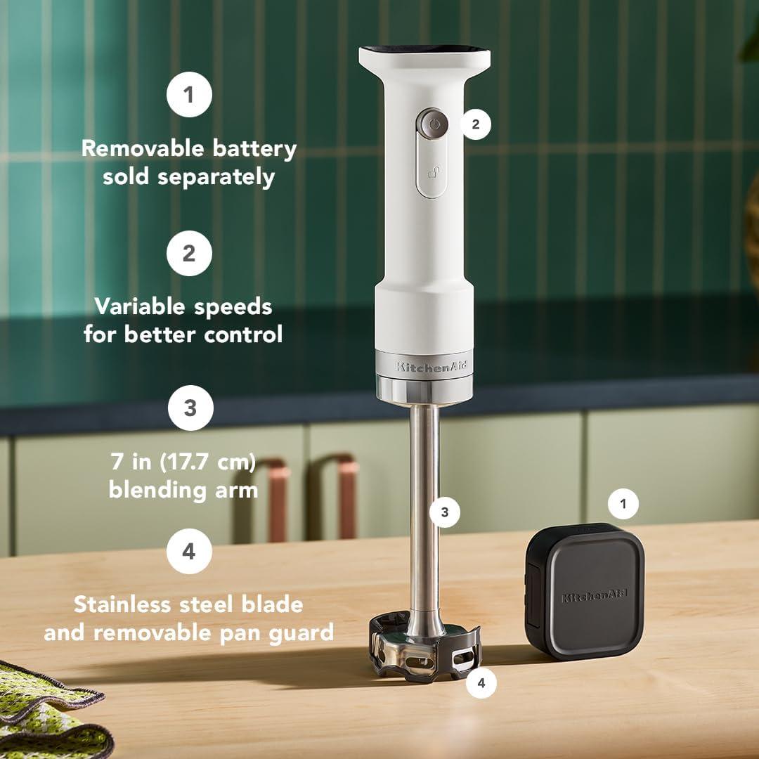 imageKitchenAid Go Cordless Hand Blender battery sold separately KHBRV00 Porcelain WhitePorcelain White