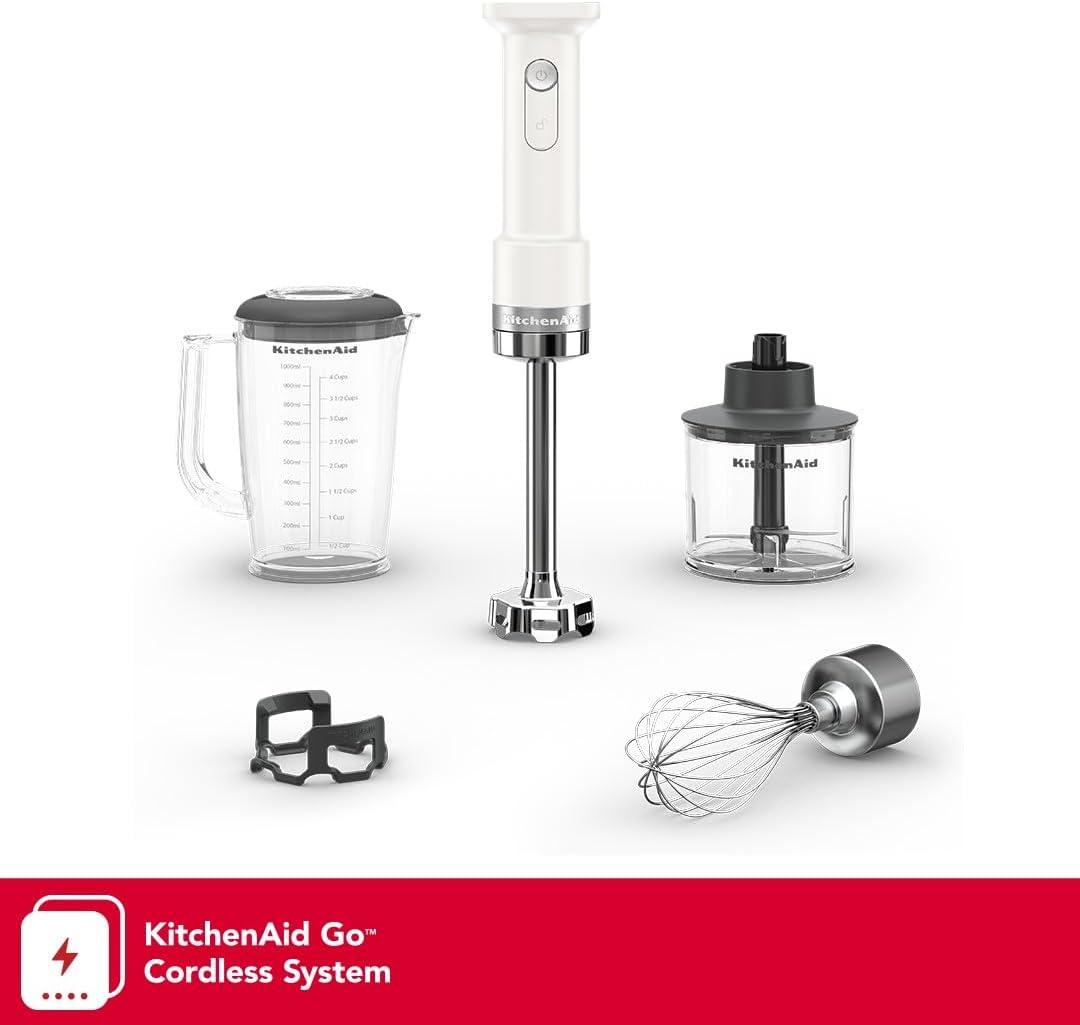 imageKitchenAid Go Cordless Hand Blender with Accessories battery sold separately KHBRV05 Porcelain WhitePorcelain White
