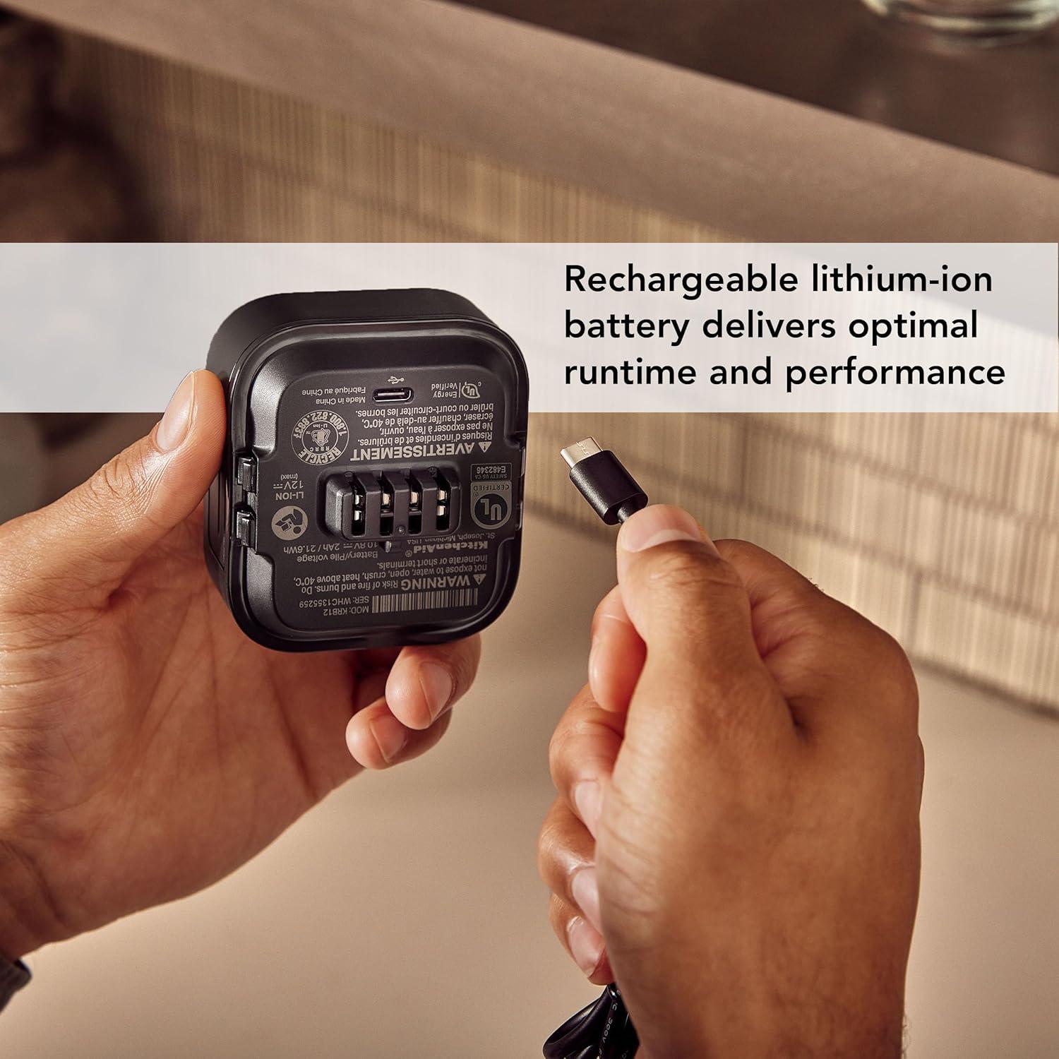 imageKitchenAid Go Cordless Hand Mixer battery included KHMR762 Black MatteMatte Black