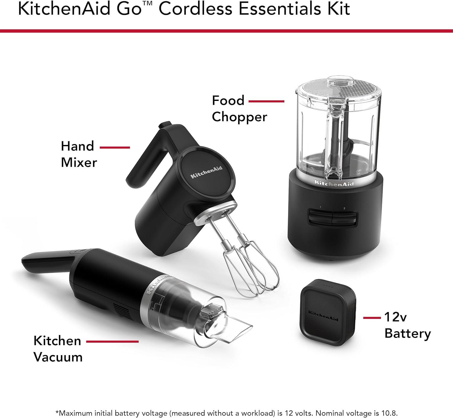 imageKitchenAid Go Cordless Hand Mixer battery included KHMR762 Black MatteMatte Black