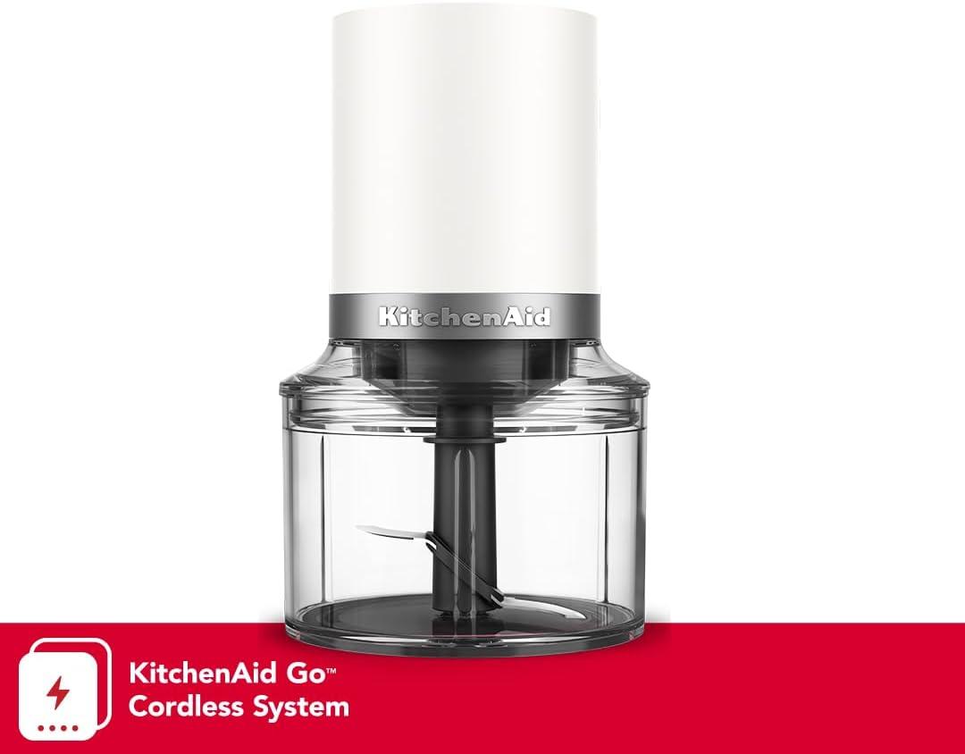 imageKitchenAid Go Cordless Top Down Chopper battery sold separately KTCR350 Porcelain WhitePorcelain White