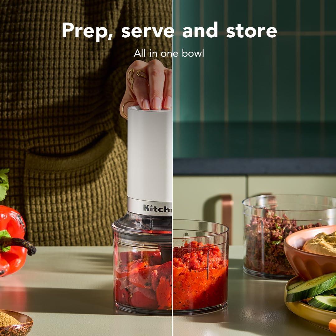 imageKitchenAid Go Cordless Top Down Chopper battery sold separately KTCR350 Porcelain WhitePorcelain White