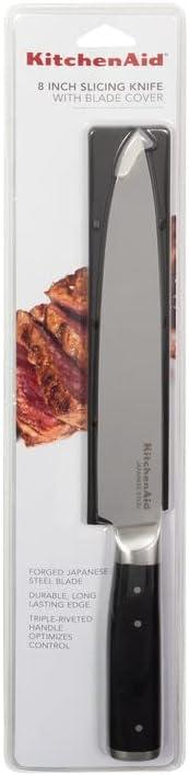 imageKitchenAid Gourmet Forged Triple Rivet Bread Knife with CustomFit Blade Cover 5inch Sharp Kitchen Knife HighCarbon Japanese Stainless Steel Blade Black8