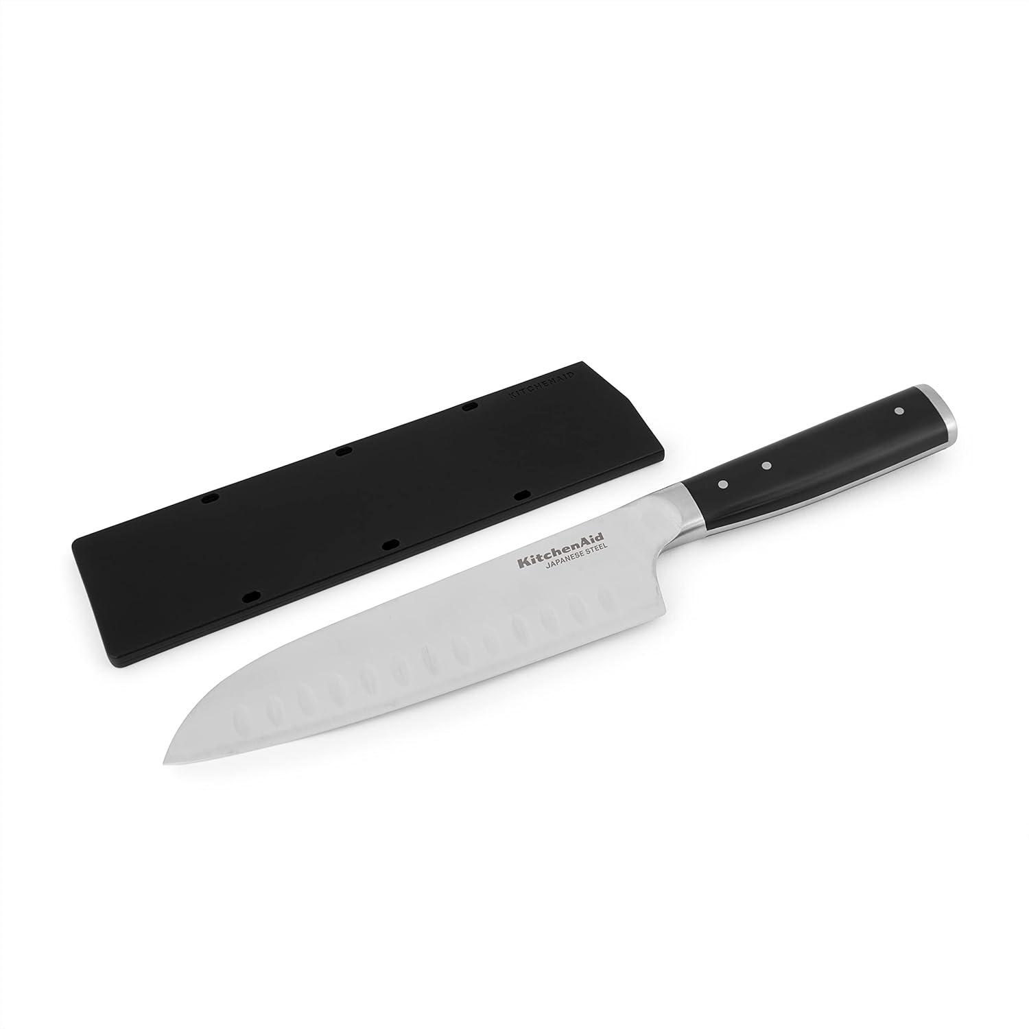 imageKitchenAid Gourmet Forged Triple Rivet Bread Knife with CustomFit Blade Cover 5inch Sharp Kitchen Knife HighCarbon Japanese Stainless Steel Blade Black7