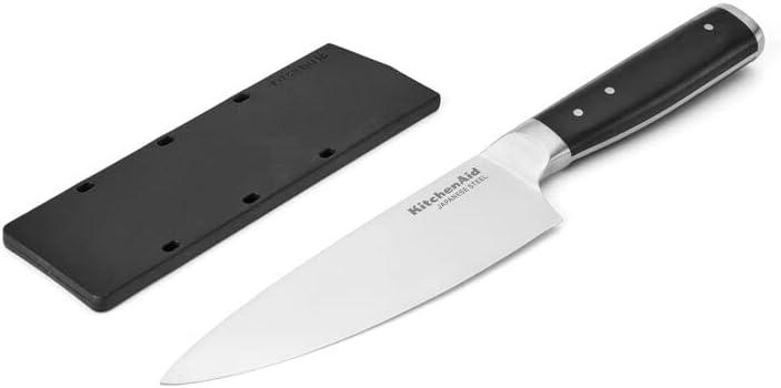 imageKitchenAid Gourmet Forged Triple Rivet Bread Knife with CustomFit Blade Cover 5inch Sharp Kitchen Knife HighCarbon Japanese Stainless Steel Blade Black6