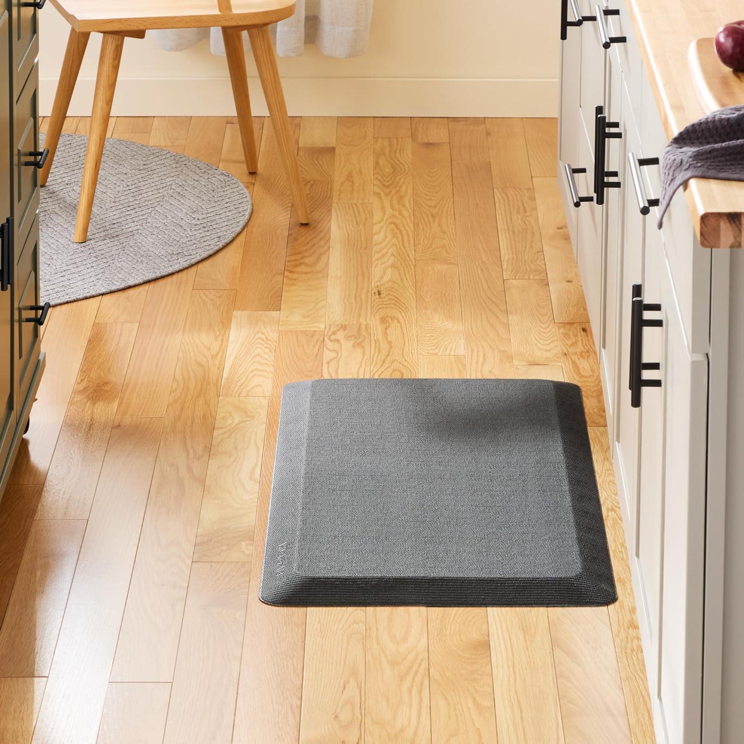 imageKitchenAid Gourmet Series Kitchen Comfort Gel Mat Solid Basketweave Ink Blue 20quotx39quotCharcoal Grey