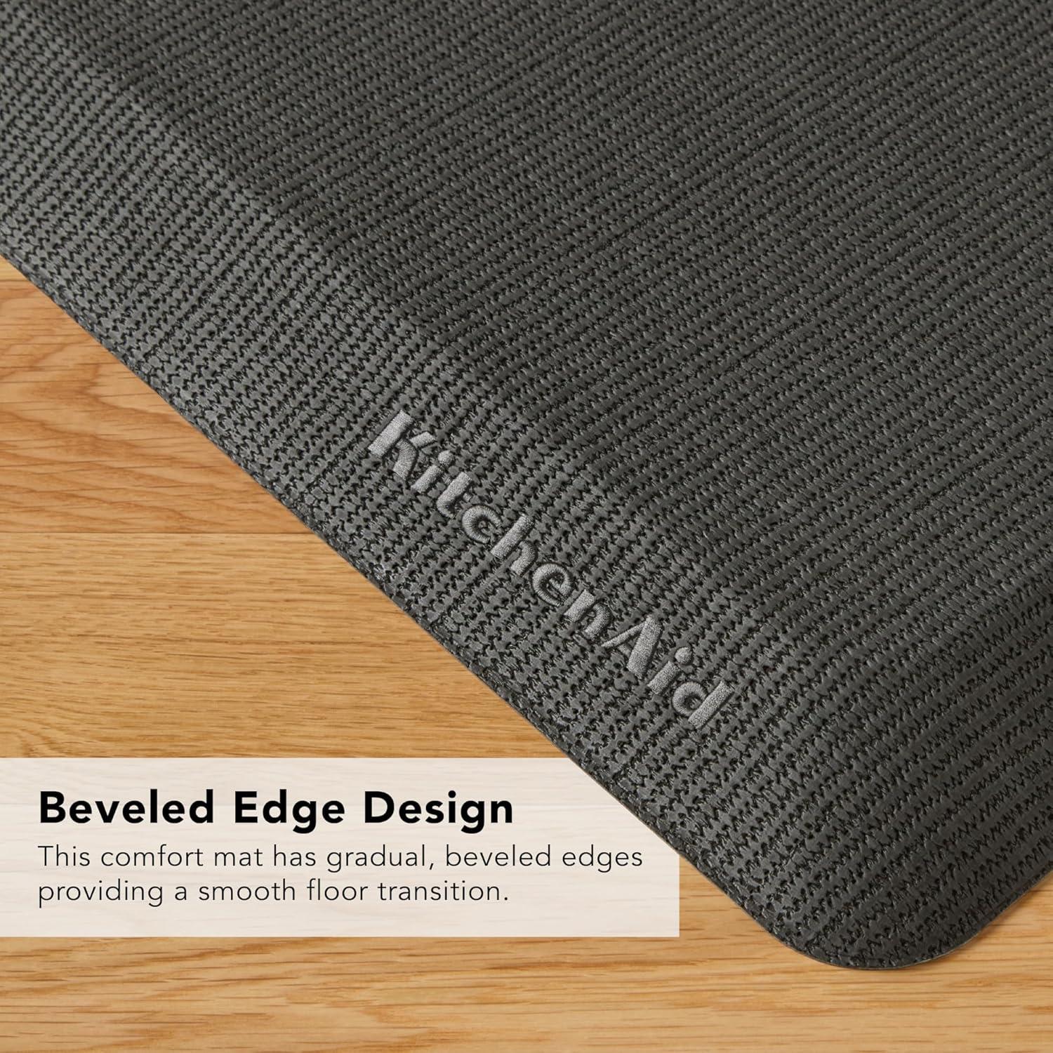 imageKitchenAid Gourmet Series Kitchen Comfort Gel Mat Solid Basketweave Ink Blue 20quotx39quotCharcoal Grey