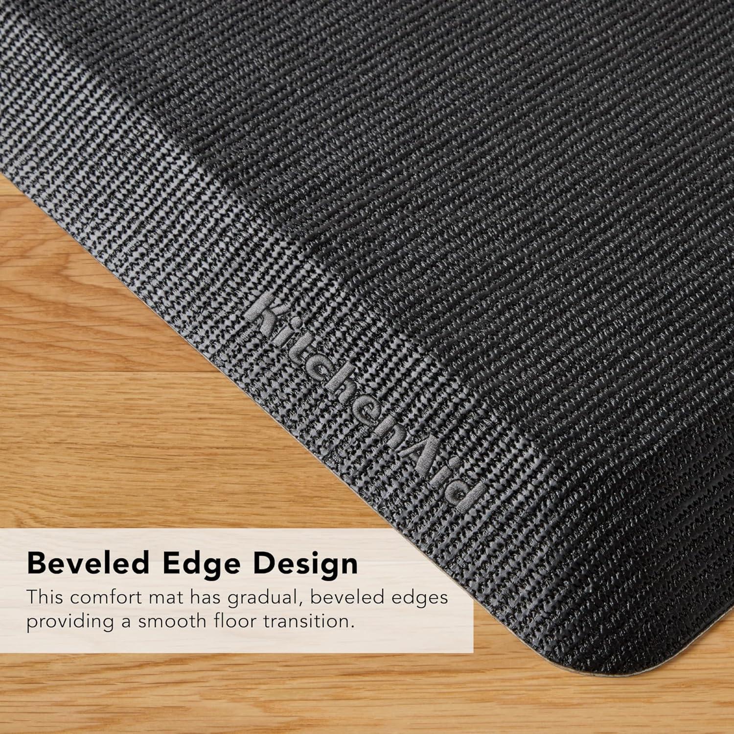 imageKitchenAid Gourmet Series Kitchen Comfort Gel Mat Solid Basketweave Ink Blue 20quotx39quotMatte Black