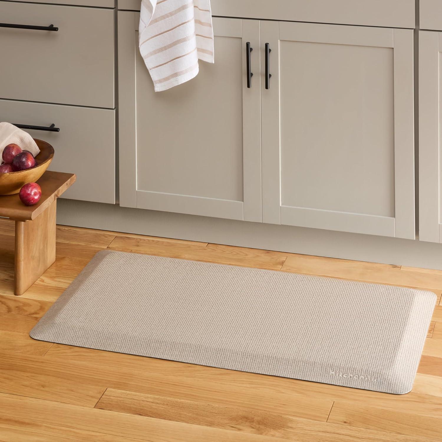 imageKitchenAid Gourmet Series Kitchen Comfort Gel Mat Solid Basketweave Ink Blue 20quotx39quotMilkshake Tan