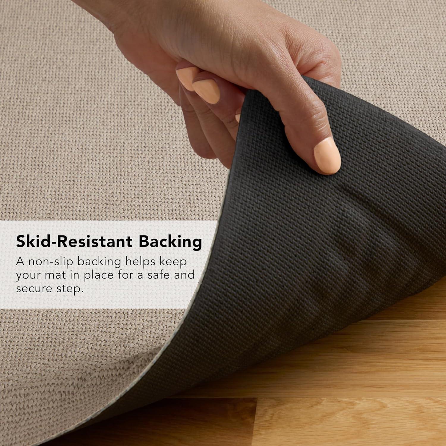 imageKitchenAid Gourmet Series Kitchen Comfort Gel Mat Solid Basketweave Ink Blue 20quotx39quotMilkshake Tan