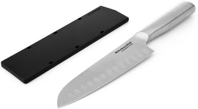 imageKitchenAid Gourmet Utility and Paring Knife Set Set with Blade Covers 2Piece Stainless Steel7Inch Santoku Knife