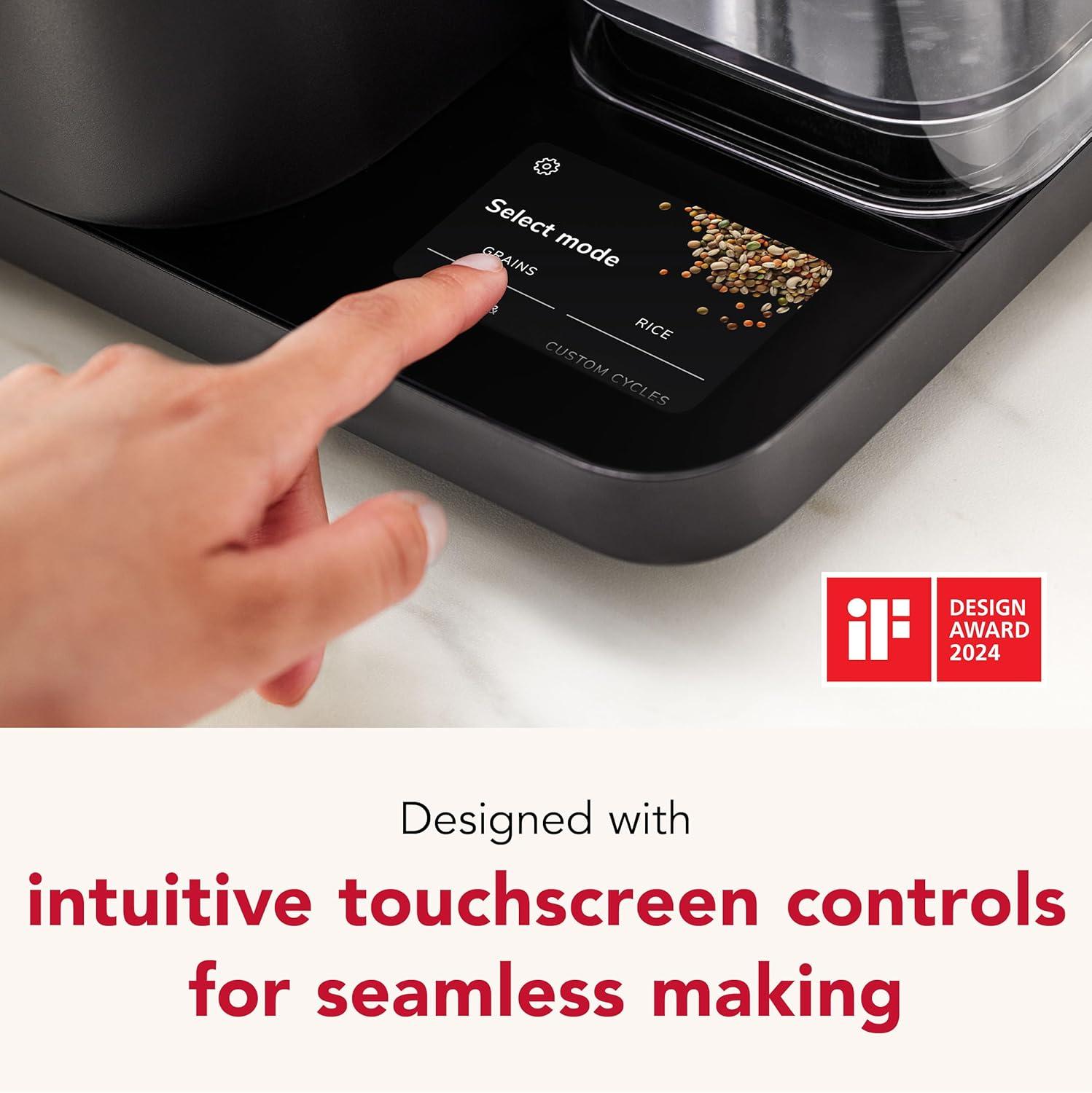 imageKitchenAid Grain and Rice Cooker 8 Cup with Automatically Sensing Integrated Scale Water Tank KGC3155 Black MatteBlack Matte