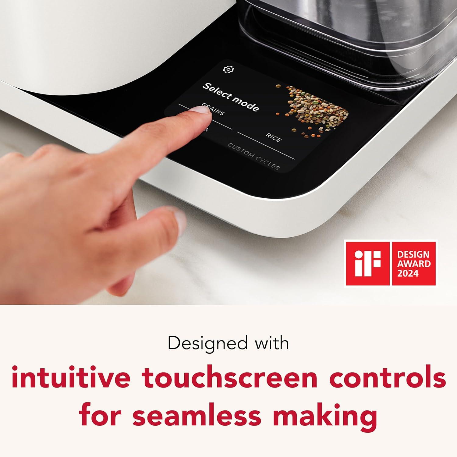 imageKitchenAid Grain and Rice Cooker 8 Cup with Automatically Sensing Integrated Scale Water Tank KGC3155 Black MattePorcelain White