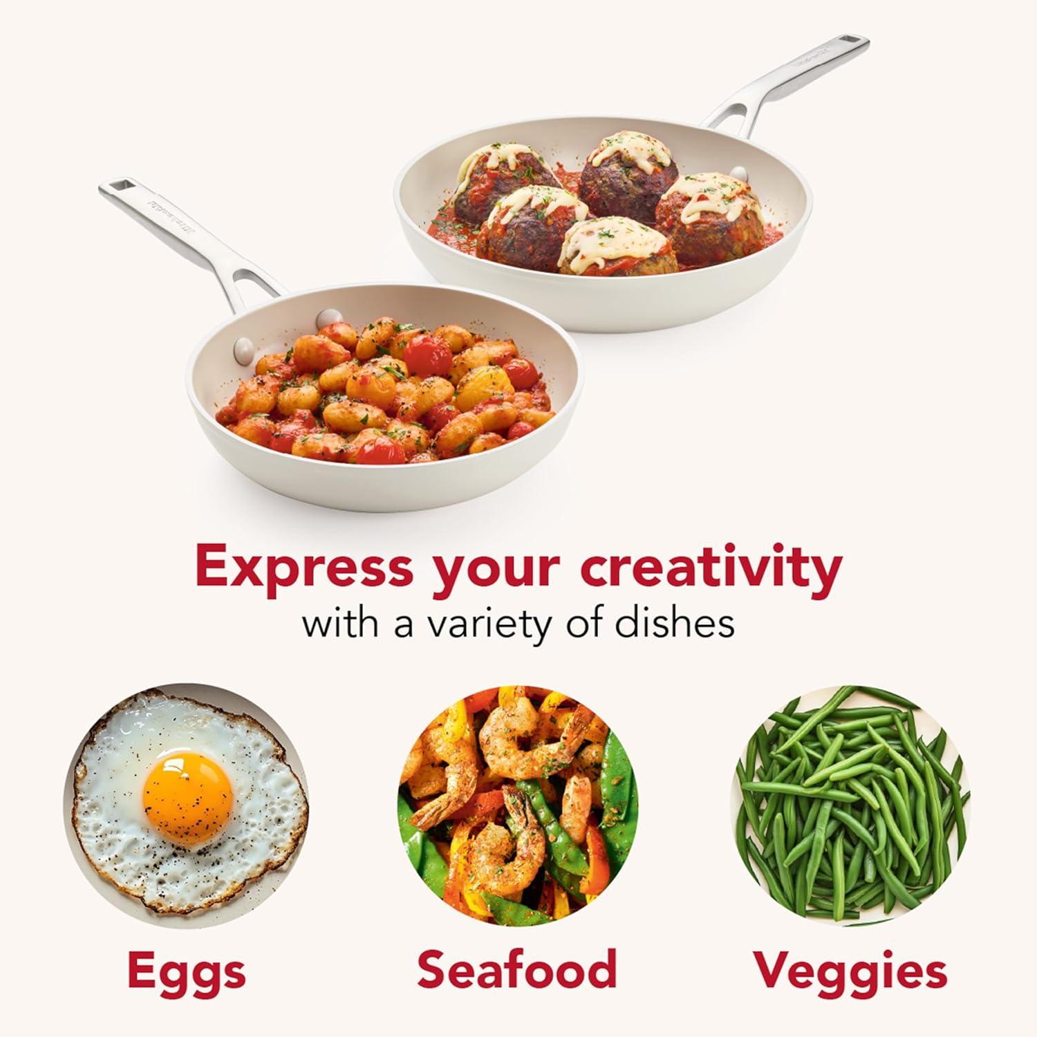 imageKitchenAid Hard Anodized Ceramic Induction Nonstick Cookware Frying PanSkillet with Lid Dishwasher Safe 1225 Inch Non Stick Fry Pan with Stainless Steel Handle PistachioPorcelain