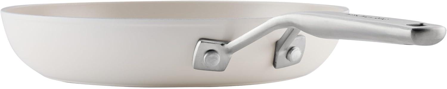 imageKitchenAid Hard Anodized Ceramic Induction Nonstick Cookware Frying PanSkillet with Lid Dishwasher Safe 1225 Inch Non Stick Fry Pan with Stainless Steel Handle PistachioPorcelain