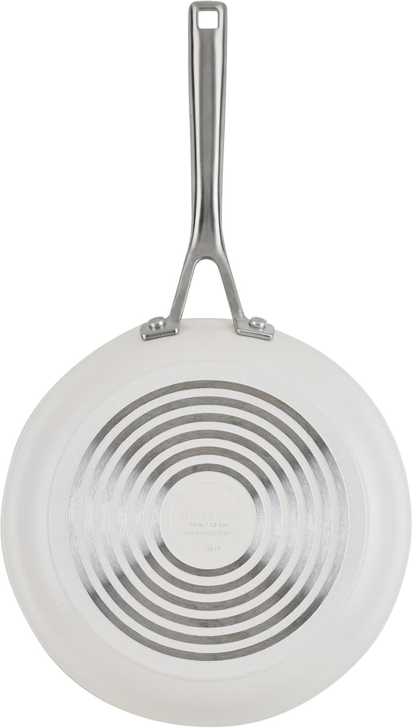 imageKitchenAid Hard Anodized Ceramic Induction Nonstick Pots and Pans with Saucepans Frying Pans Stockpot and Lids Dishwasher Safe 9 Piece Cookware Set with Stainless Steel Handles Porcelain WhitePorcelain