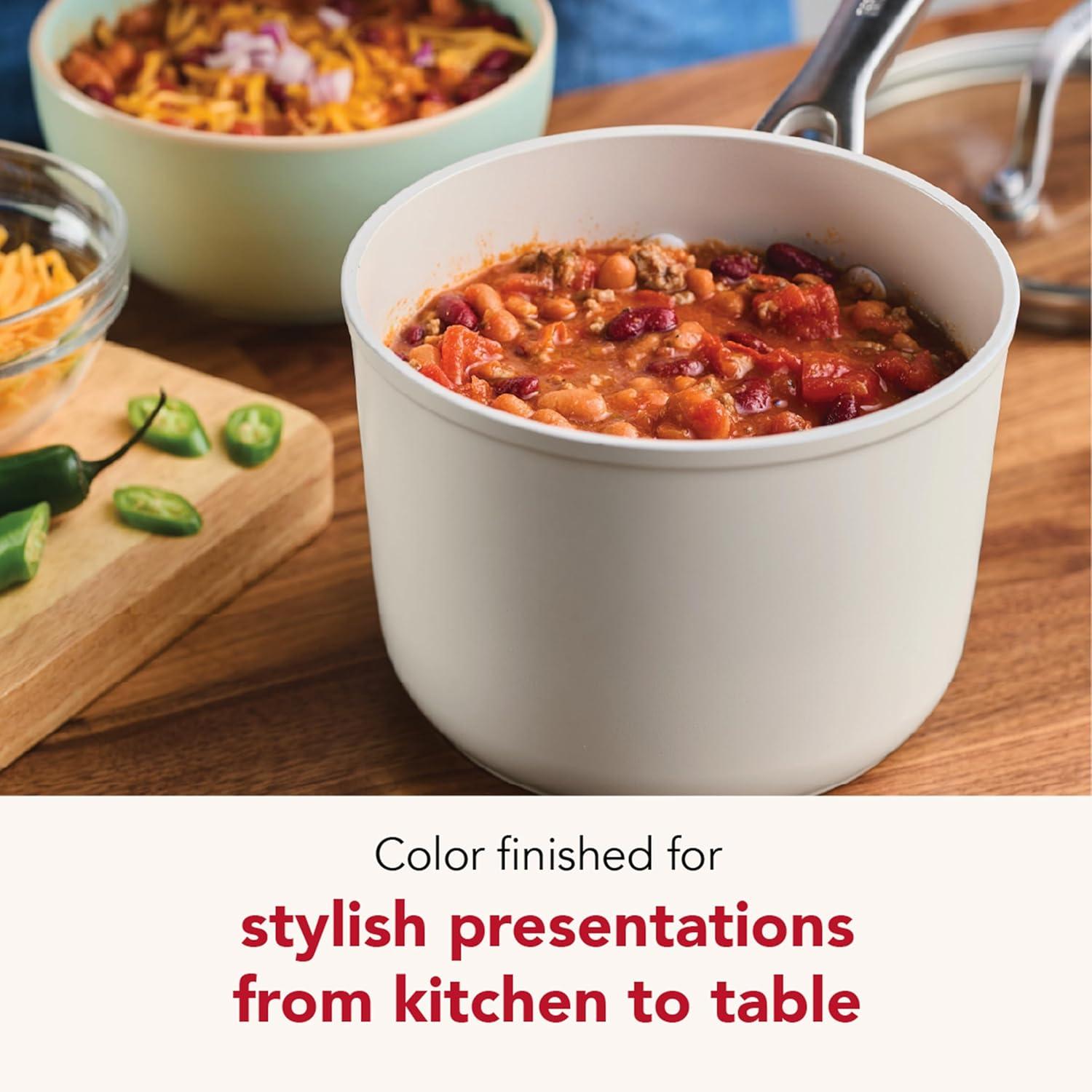 imageKitchenAid Hard Anodized Ceramic Induction Pots and Pans Dishwasher Safe Includes Saucepans Stockpot Saut Pan Frying PansSkillets and Lids 10 Piece Cookware Set Agave BluePorcelain