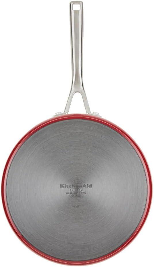 imageKitchenAid Hard Anodized Ceramic Induction Pots and Pans Dishwasher Safe Includes Saucepans Stockpot Saut Pan Frying PansSkillets and Lids 10 Piece Cookware Set Agave BlueEmpire Red