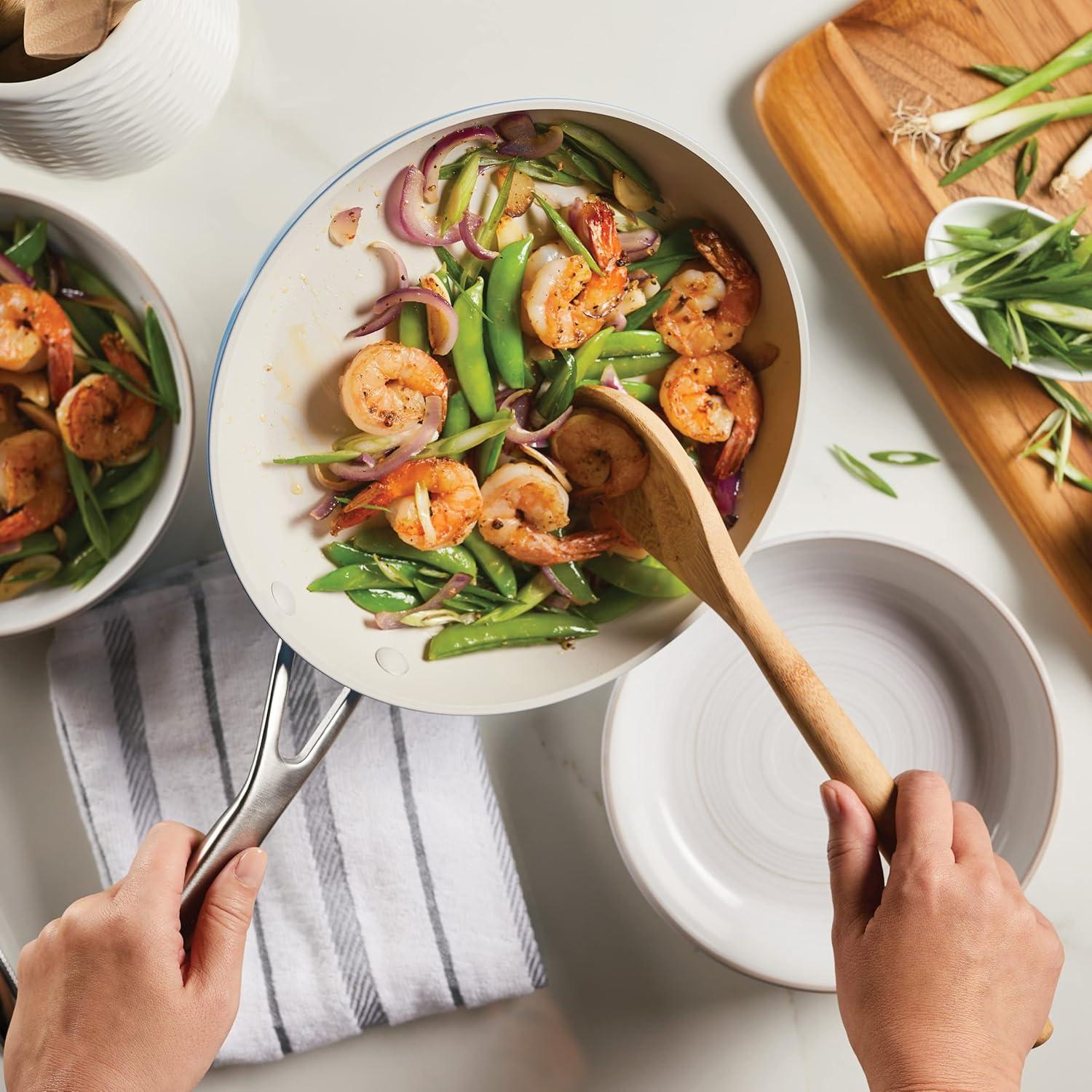 imageKitchenAid Hard Anodized Ceramic Induction Pots and Pans Dishwasher Safe Includes Saucepans Stockpot Saut Pan Frying PansSkillets and Lids 10 Piece Cookware Set Agave BlueBlue Velvet