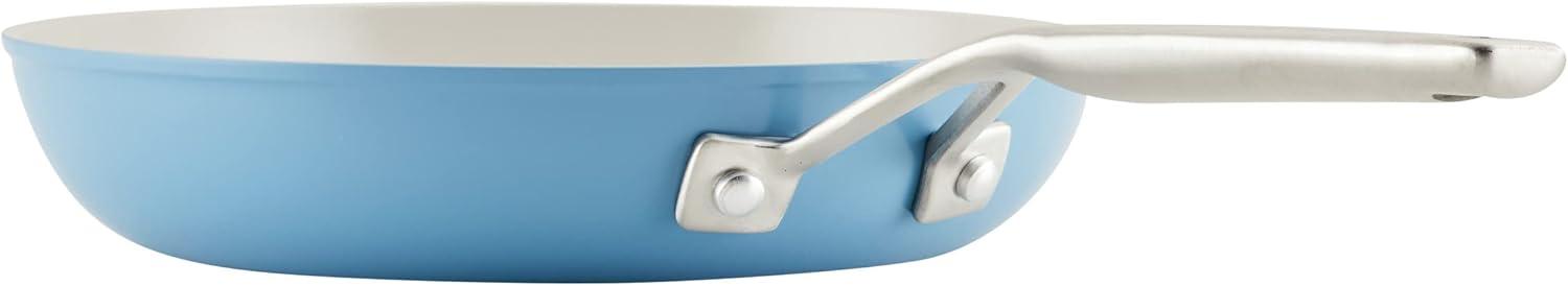 imageKitchenAid Hard Anodized Ceramic Induction Pots and Pans Dishwasher Safe Includes Saucepans Stockpot Saut Pan Frying PansSkillets and Lids 10 Piece Cookware Set Agave BlueBlue Velvet