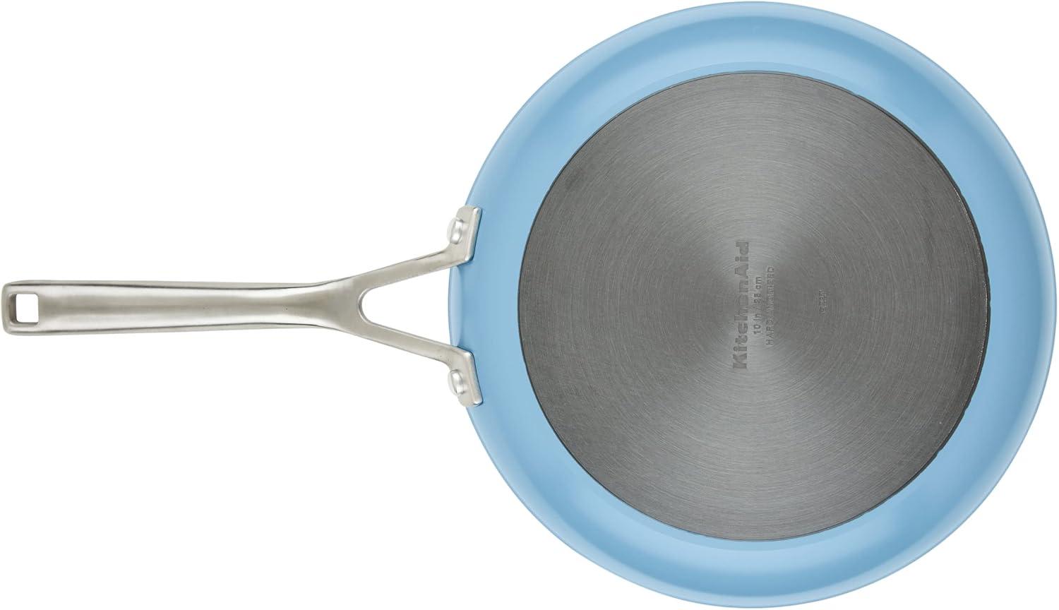 imageKitchenAid Hard Anodized Ceramic Induction Pots and Pans Dishwasher Safe Includes Saucepans Stockpot Saut Pan Frying PansSkillets and Lids 10 Piece Cookware Set Agave BlueBlue Velvet