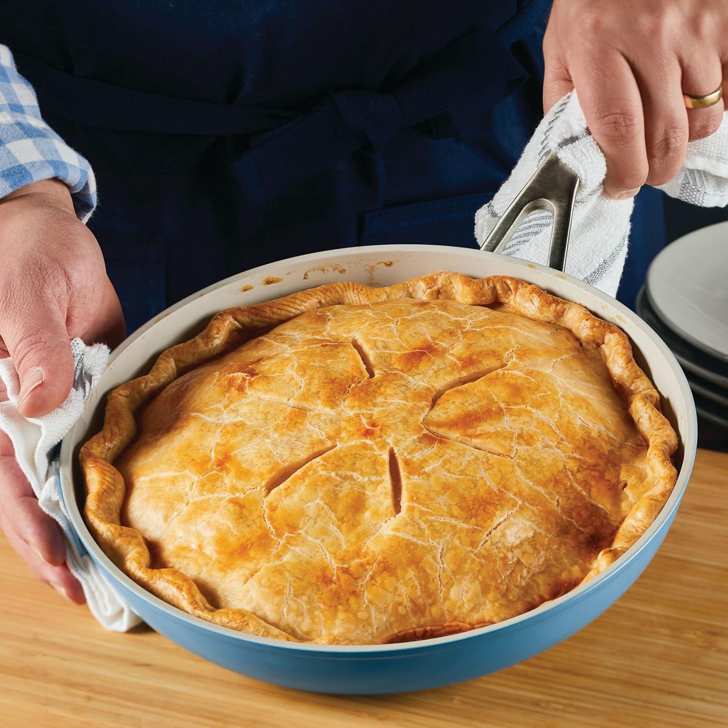 imageKitchenAid Hard Anodized Ceramic Induction Pots and Pans Dishwasher Safe Includes Saucepans Stockpot Saut Pan Frying PansSkillets and Lids 10 Piece Cookware Set Agave BlueBlue Velvet