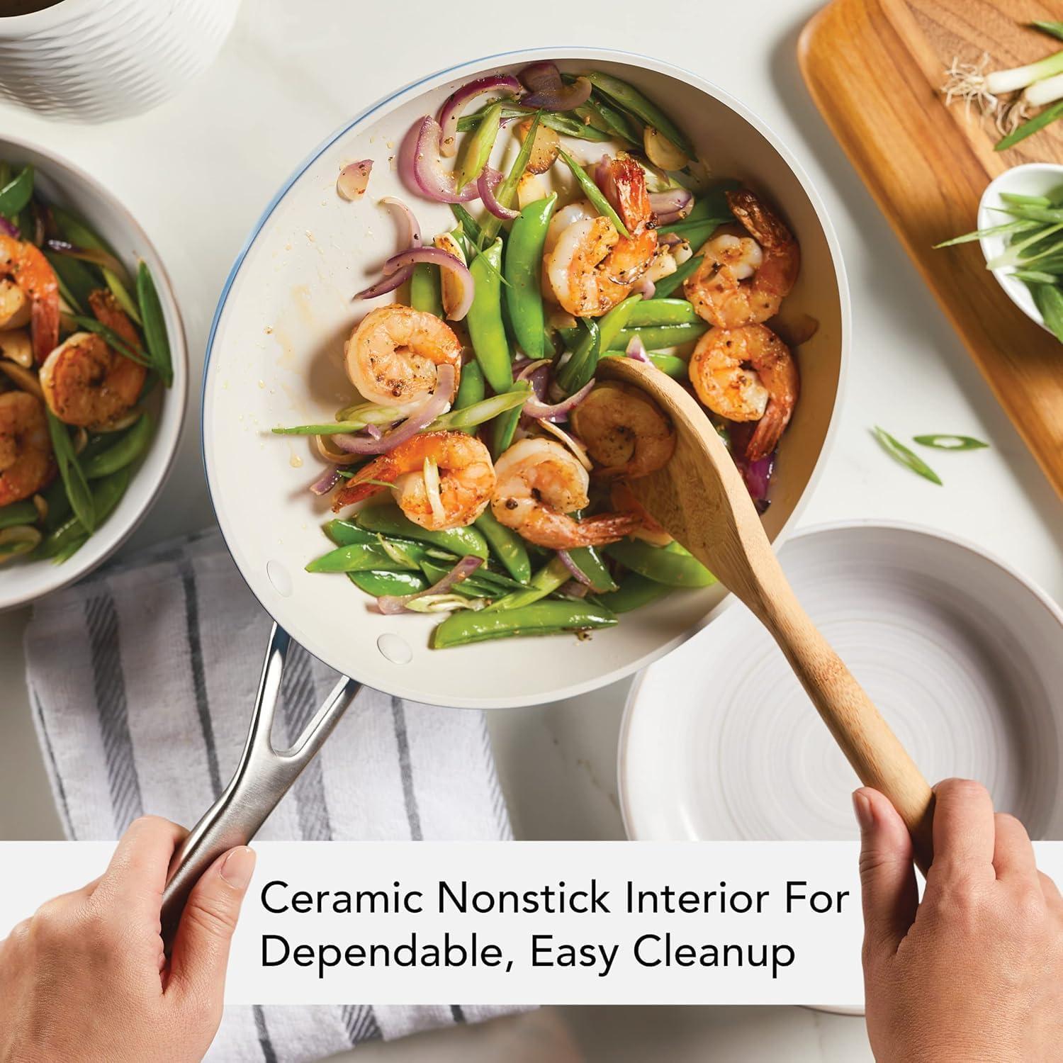 imageKitchenAid Hard Anodized Ceramic Nonstick Cookware Pots and Pans Set 9 Piece Matte BlackBlue Velvet