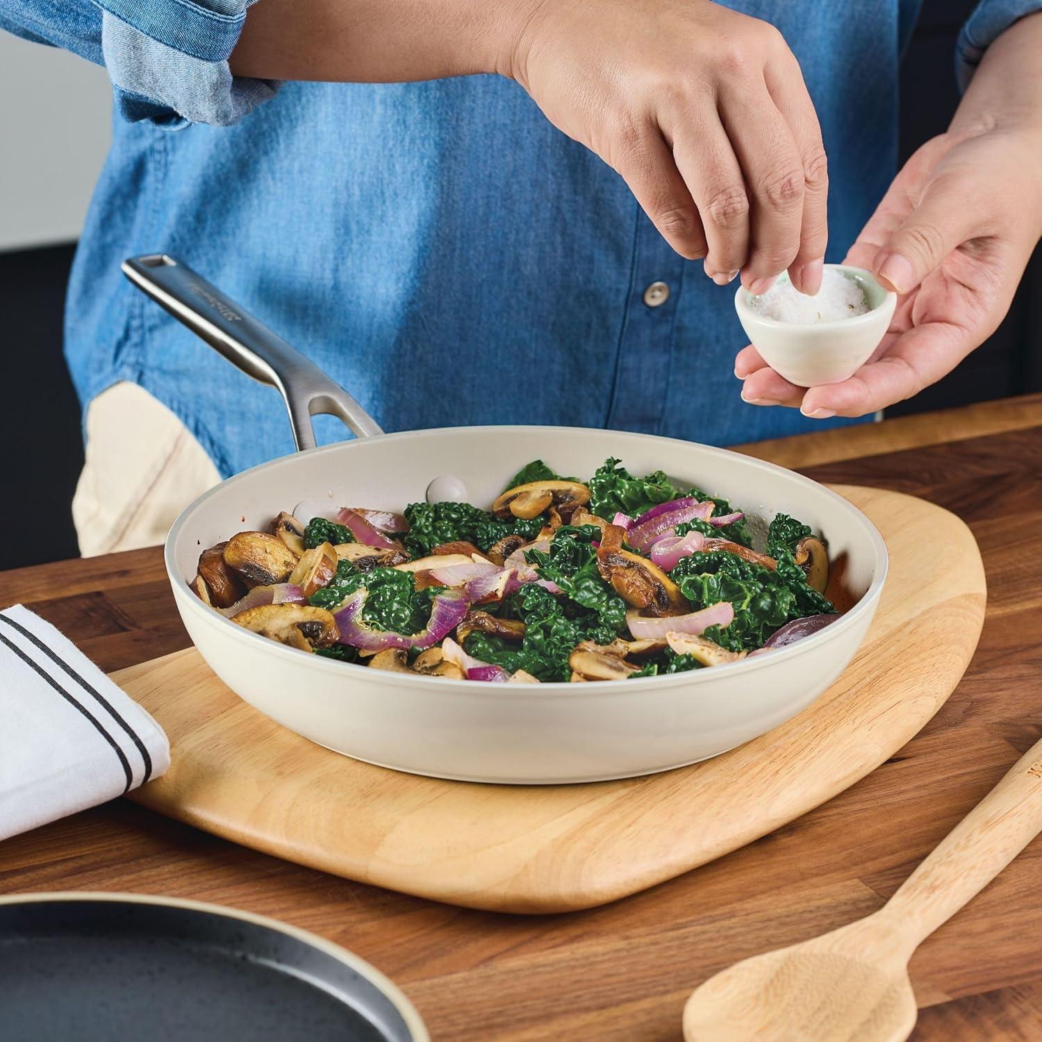 imageKitchenAid Hard Anodized Ceramic Nonstick Cookware Pots and Pans Set 9 Piece Matte BlackPorcelain White