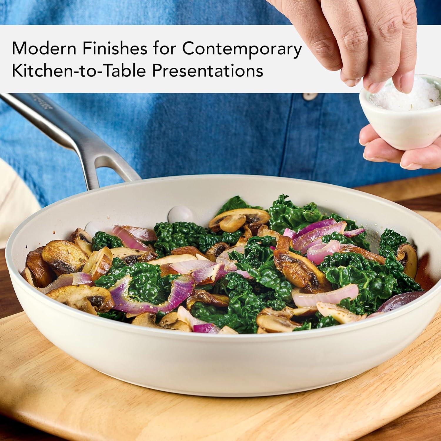 imageKitchenAid Hard Anodized Ceramic Nonstick Cookware Pots and Pans Set 9 Piece Matte BlackPorcelain White