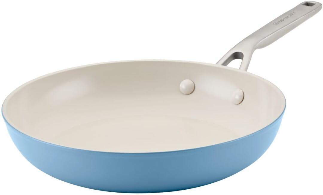 imageKitchenAid Hard Anodized Ceramic Nonstick Cookware Pots and Pans Set 9 Piece PistachioBlue Velvet