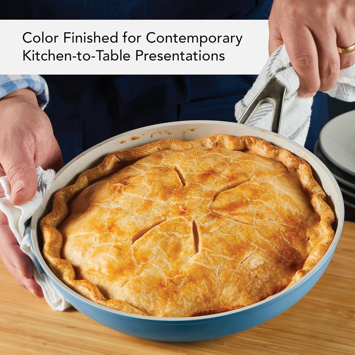 imageKitchenAid Hard Anodized Ceramic Nonstick Cookware Pots and Pans Set 9 Piece PistachioBlue Velvet