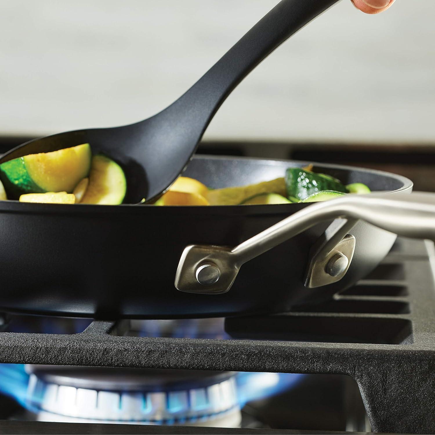 imageKitchenAid Hard Anodized Roasting PanRoaster with Removable Rack 13 Inch x 1575 Inch Matte BlackSkillet with Lid 10