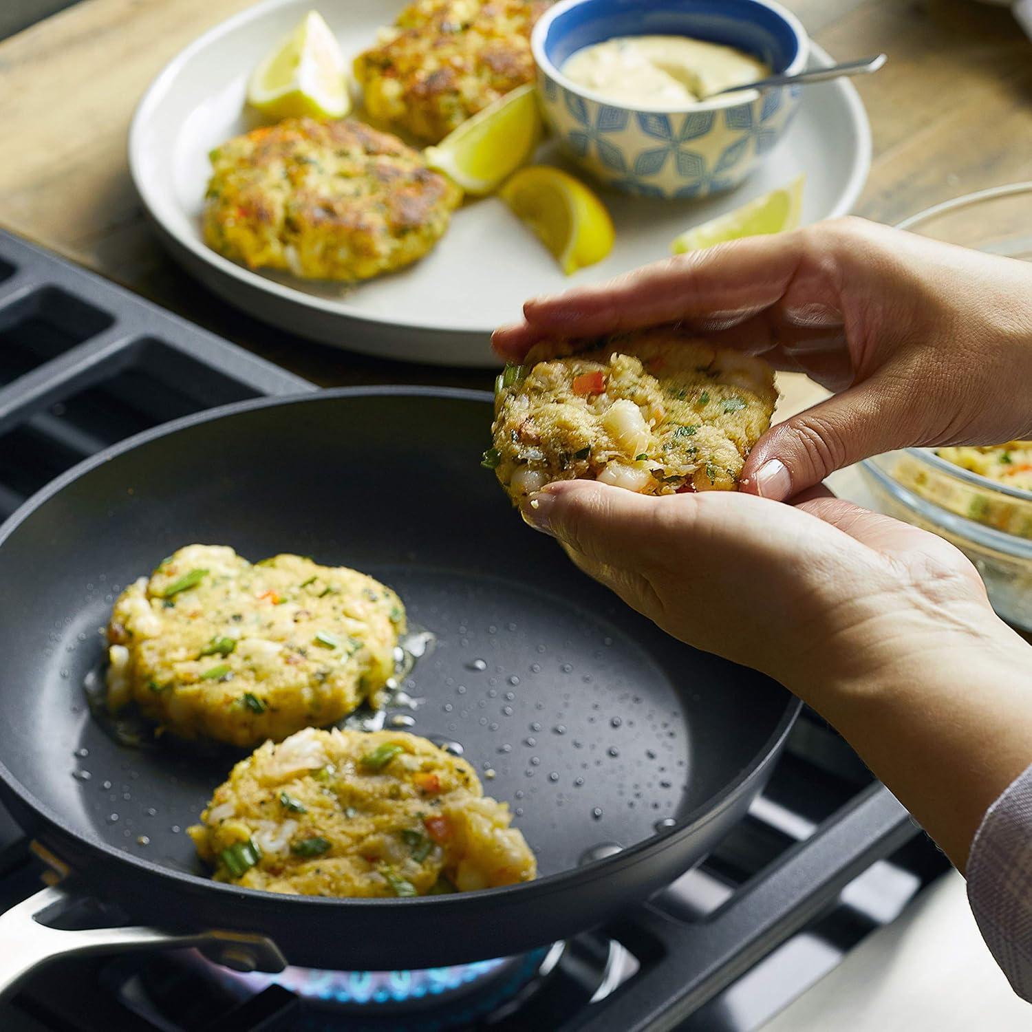 imageKitchenAid Hard Anodized Roasting PanRoaster with Removable Rack 13 Inch x 1575 Inch Matte BlackSkillet with Lid 10