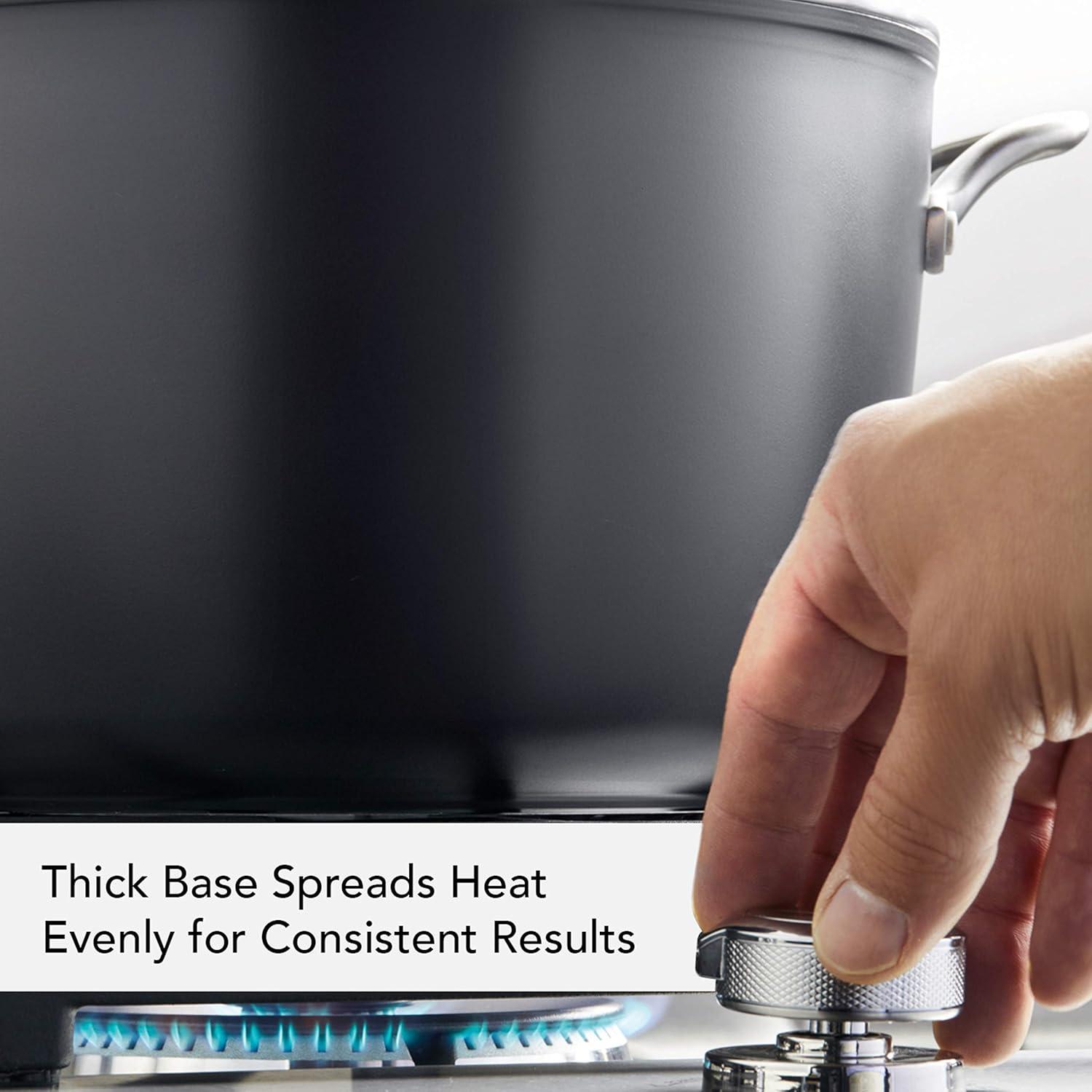 imageKitchenAid Hard Anodized Roasting PanRoaster with Removable Rack 13 Inch x 1575 Inch Matte BlackStockpot 8 Quart