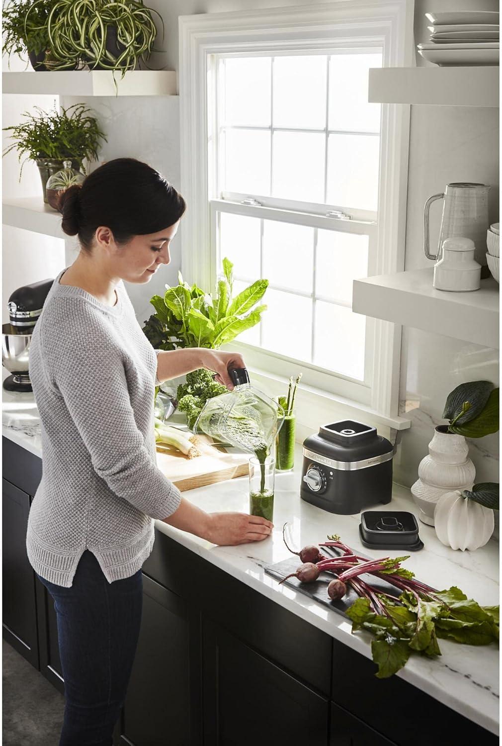 imageKitchenAid K400 Variable Speed Blender KSB4027 Blue Velvet 56 ozBlack Matte