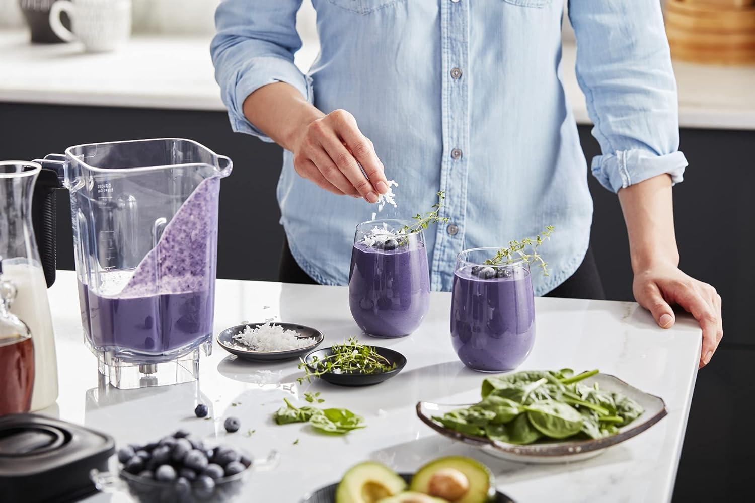 imageKitchenAid K400 Variable Speed Blender KSB4027 Blue Velvet 56 ozContour Silver