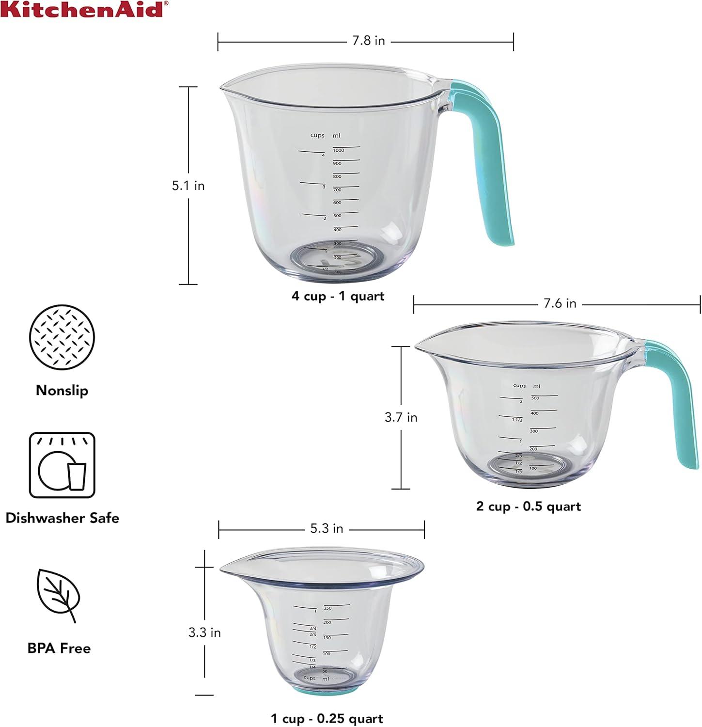 imageKitchenAid KQ298OSOBA Gourmet Set of 3 Measuring Jugs OnyxAqua Sky 1
