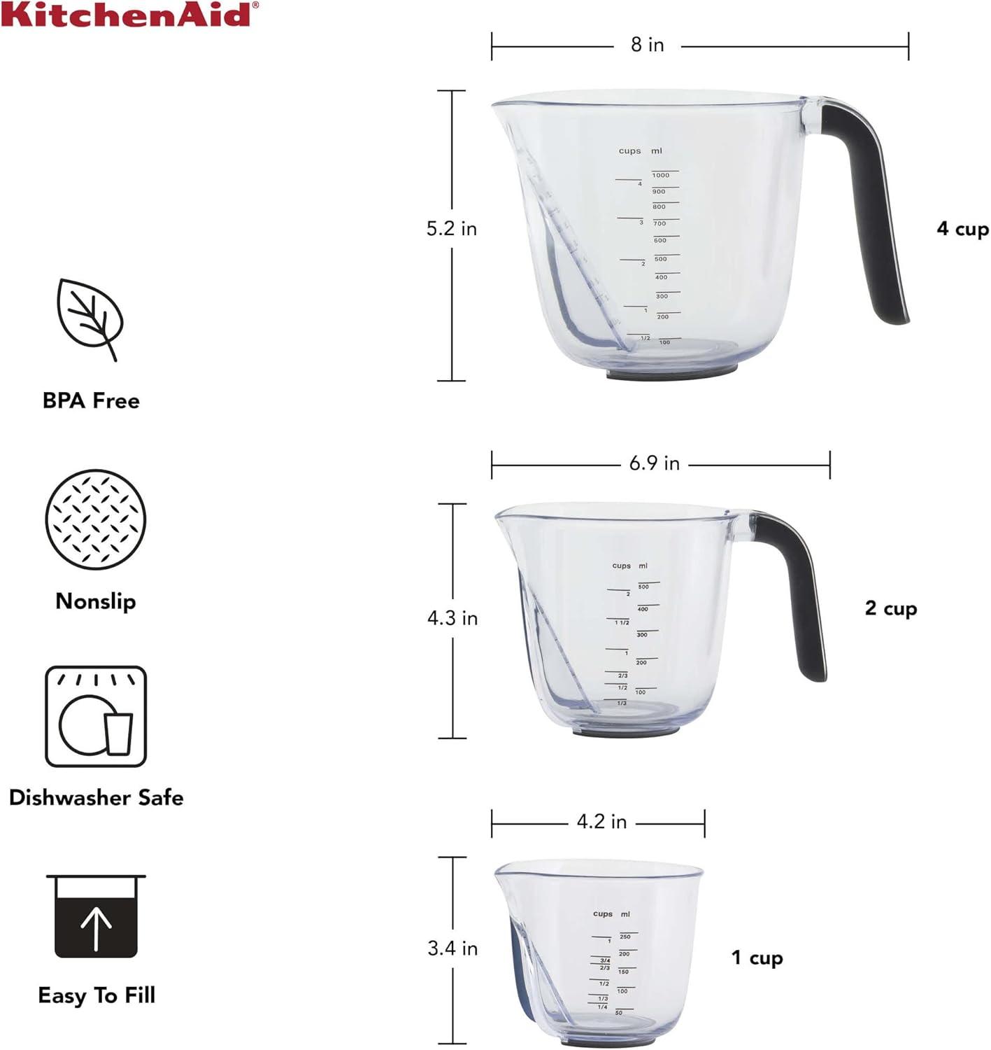 imageKitchenAid KQ298OSOBA Gourmet Set of 3 Measuring Jugs OnyxBlack