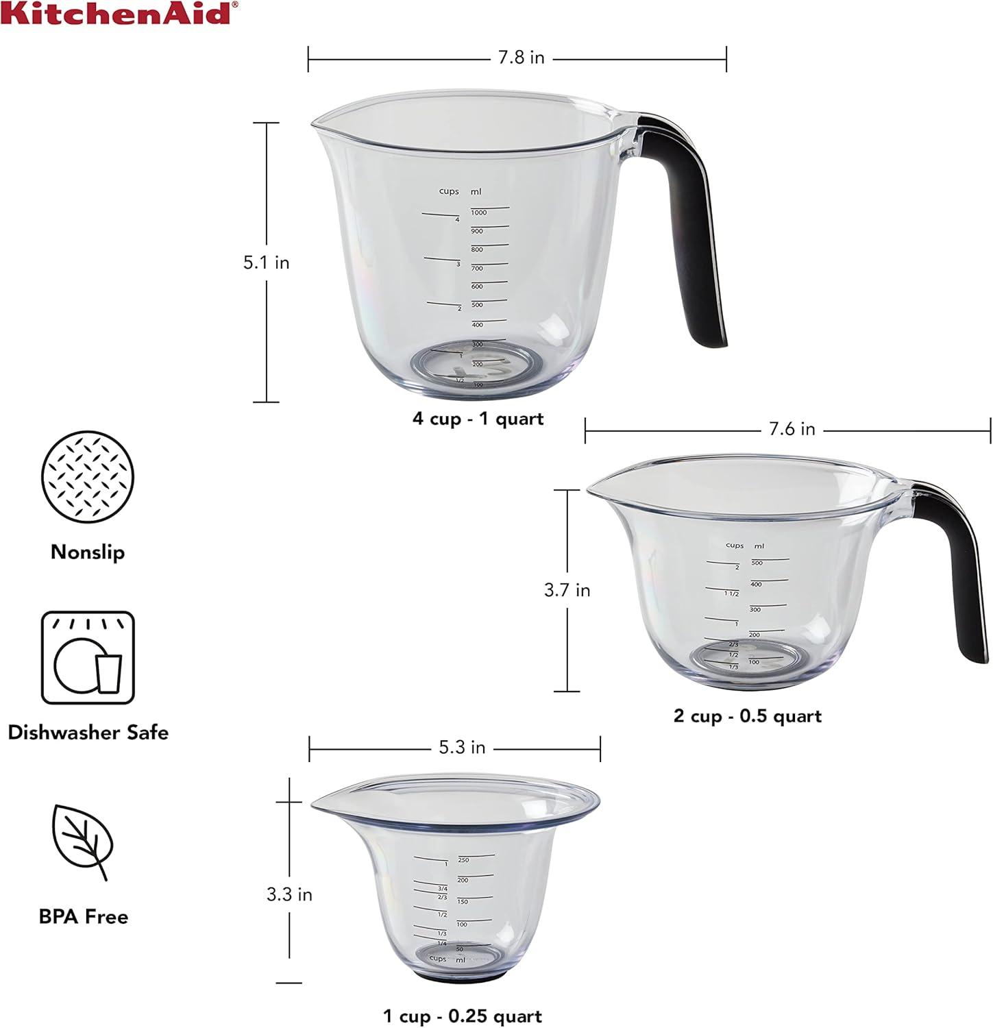 imageKitchenAid KQ298OSOBA Gourmet Set of 3 Measuring Jugs OnyxBlack