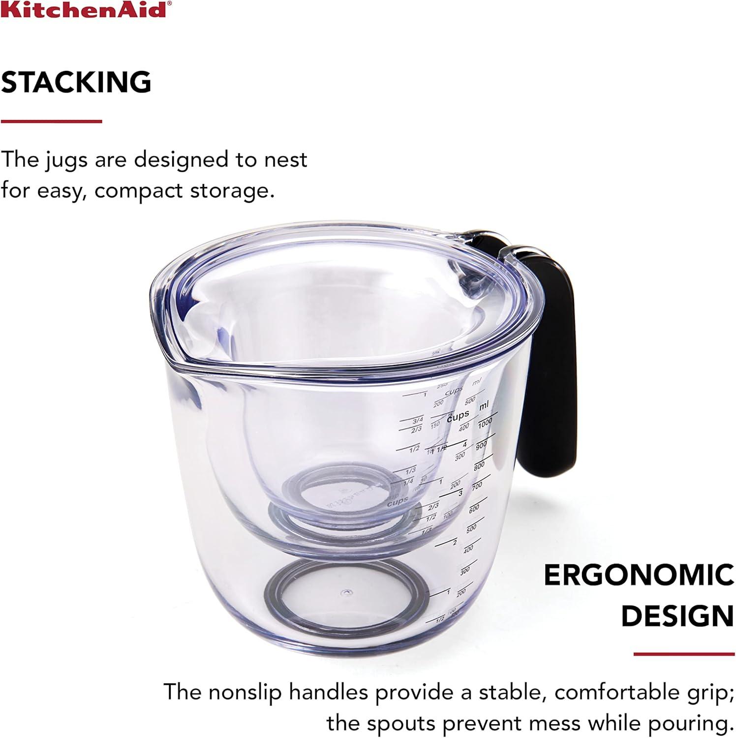 imageKitchenAid KQ298OSOBA Gourmet Set of 3 Measuring Jugs OnyxBlack