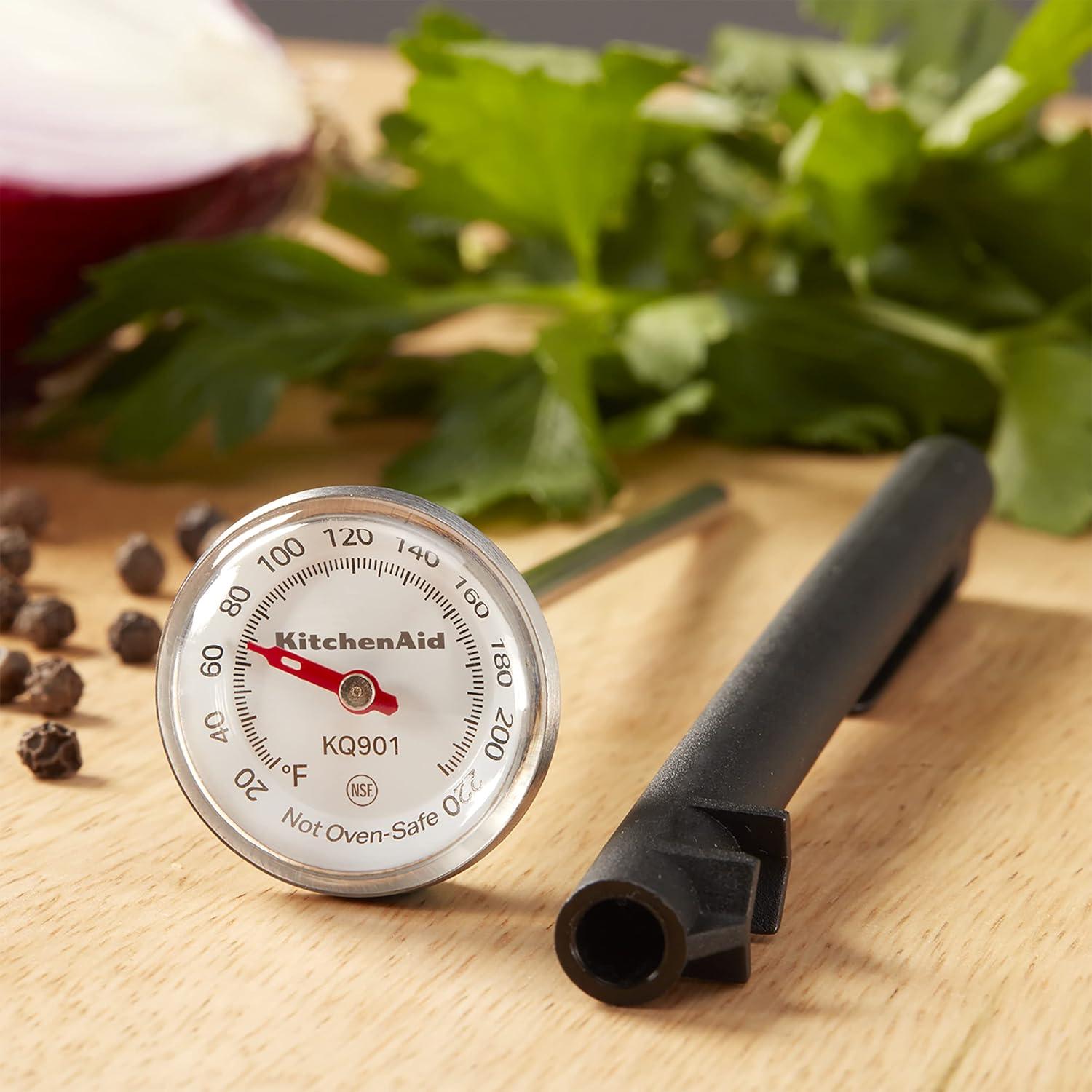 imageKitchenAid KQ901 Instant Read Food Thermometer for Kitchen or Grill TEMPERATURE RANGE 20F to 220F 1 Inch Dial Blue VelvetBlack