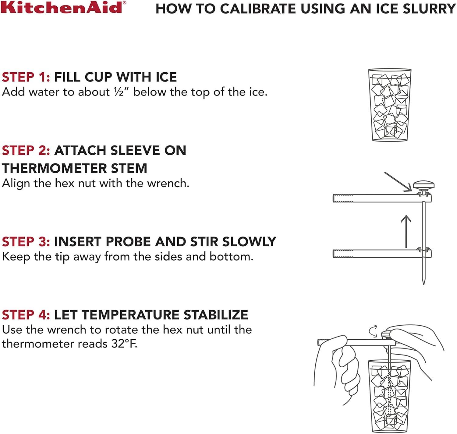 imageKitchenAid KQ901 Instant Read Food Thermometer for Kitchen or Grill TEMPERATURE RANGE 20F to 220F 1 Inch Dial Blue VelvetBlack