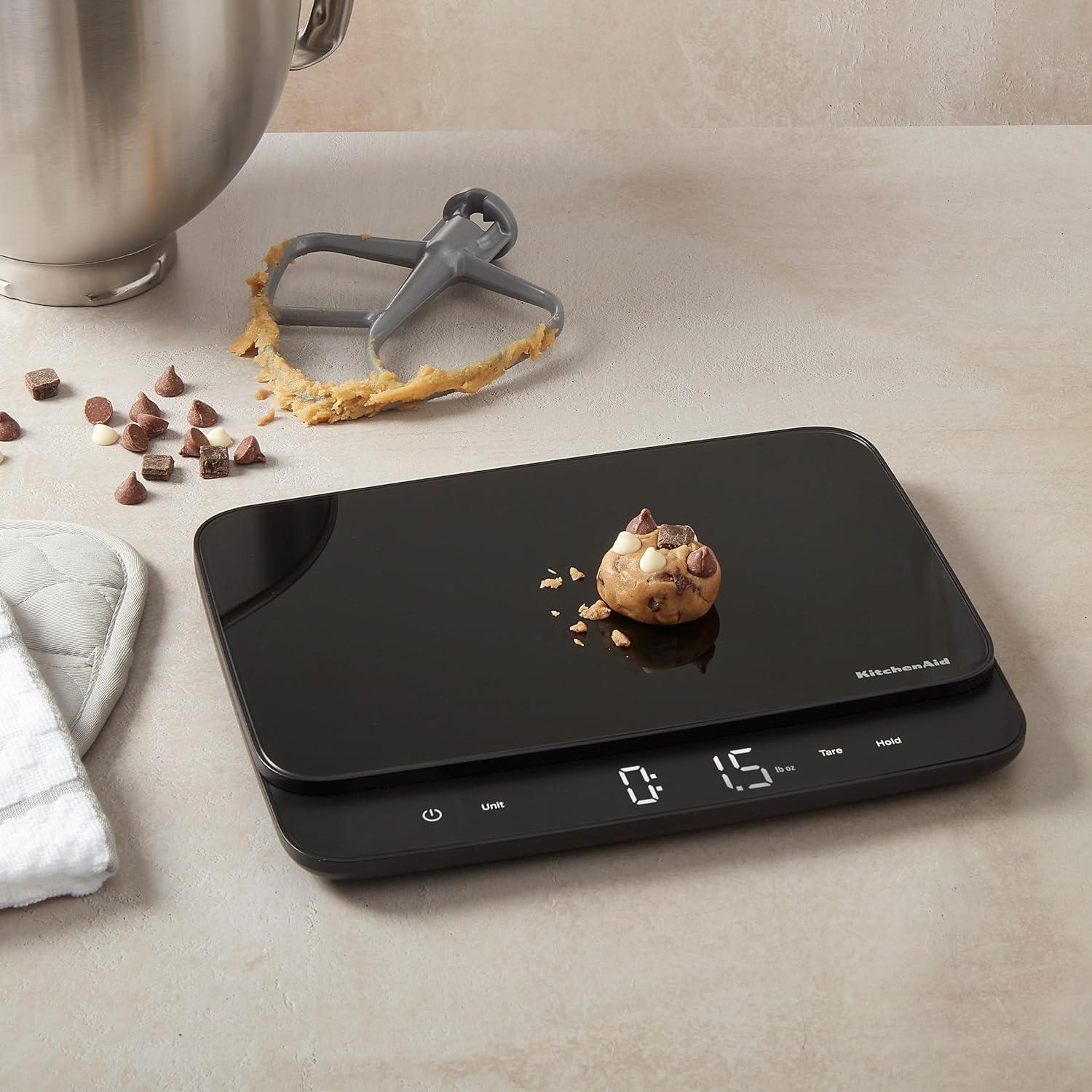 imageKitchenAid KQ909 Dual Platform Digital Kitchen and Food Scale 11 pound capacity and Precision 16oz capacity Black with Stainless SteelBlack