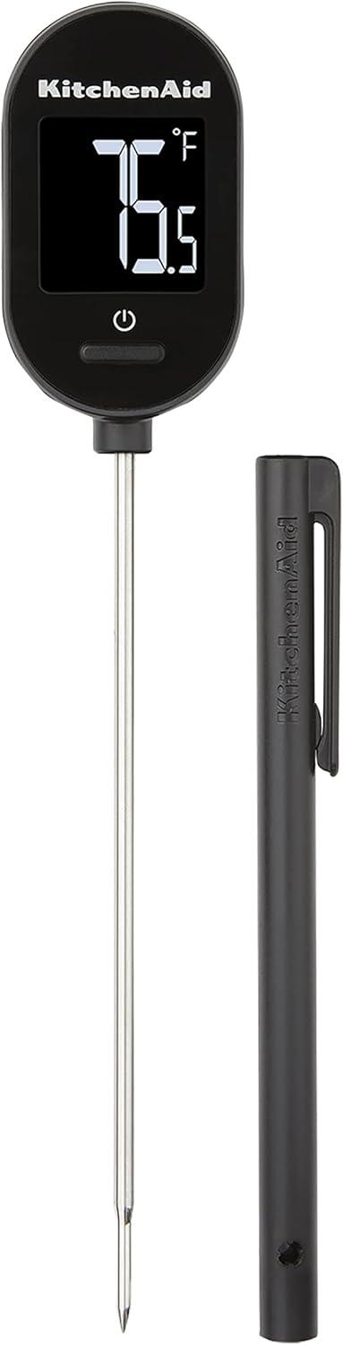 imageKitchenAid KQ910 Backlit Instant Read Digital Food Kitchen Grill Thermometer Meat and Cooking Wireless Thermometerer Black