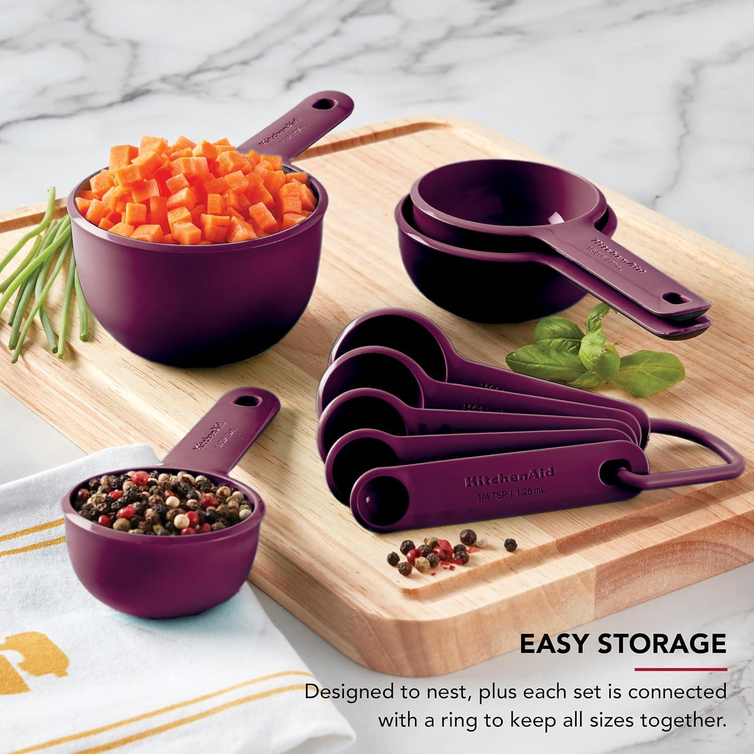 imageKitchenAid Measuring Cups and Spoon Set Mineral Water 9PieceBeetroot