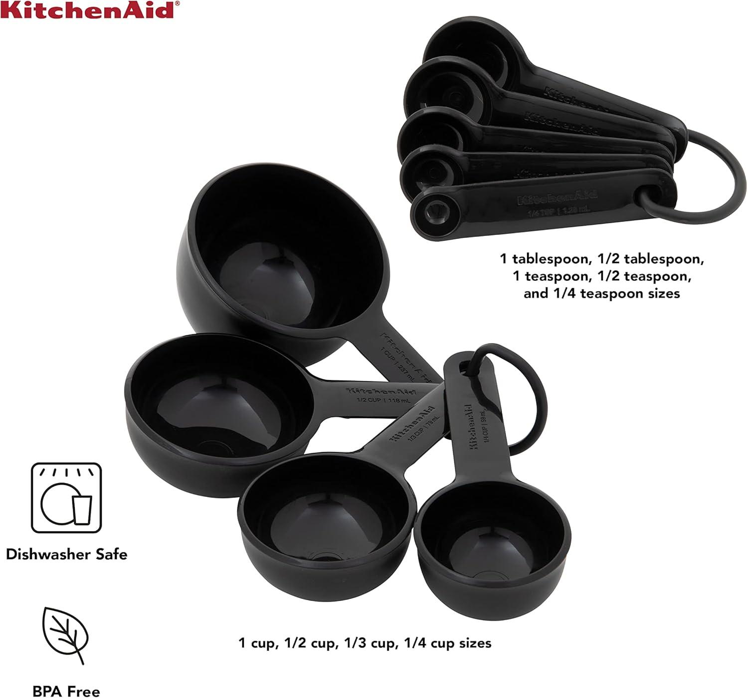 imageKitchenAid Measuring Cups and Spoon Set Mineral Water 9PieceBlack