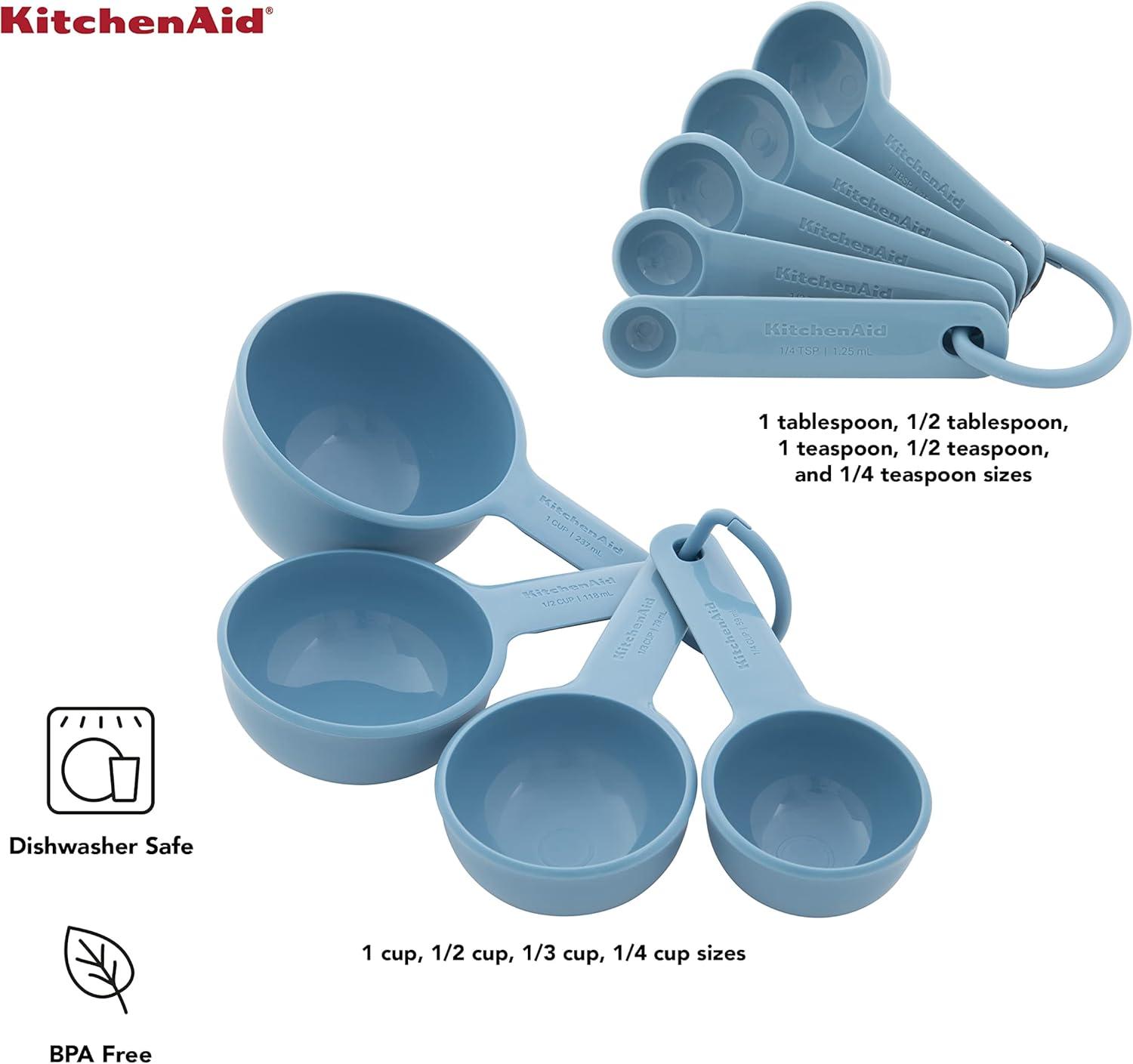 imageKitchenAid Measuring Cups and Spoon Set Mineral Water 9PieceBlue Velvet