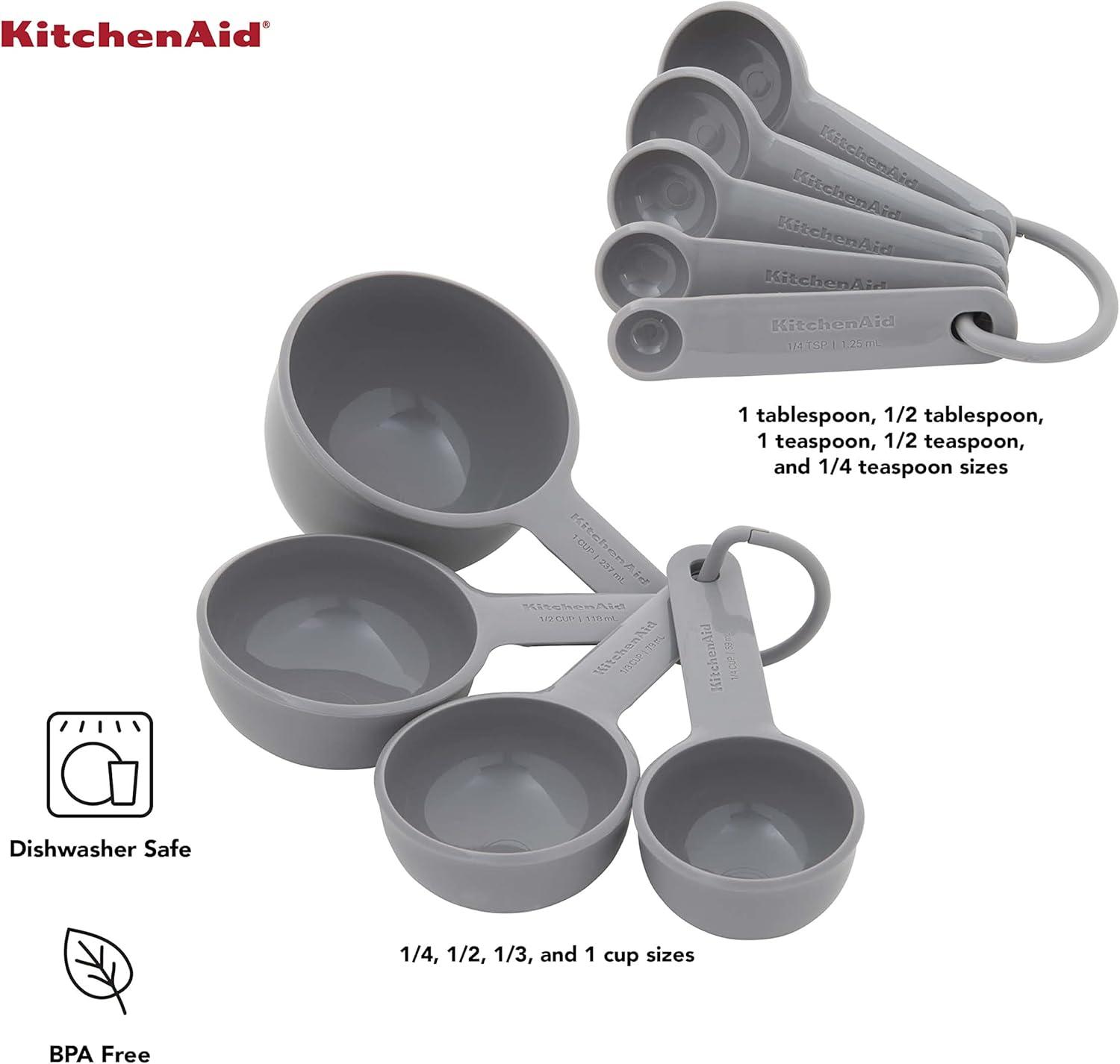 imageKitchenAid Measuring Cups and Spoon Set Mineral Water 9PieceGray