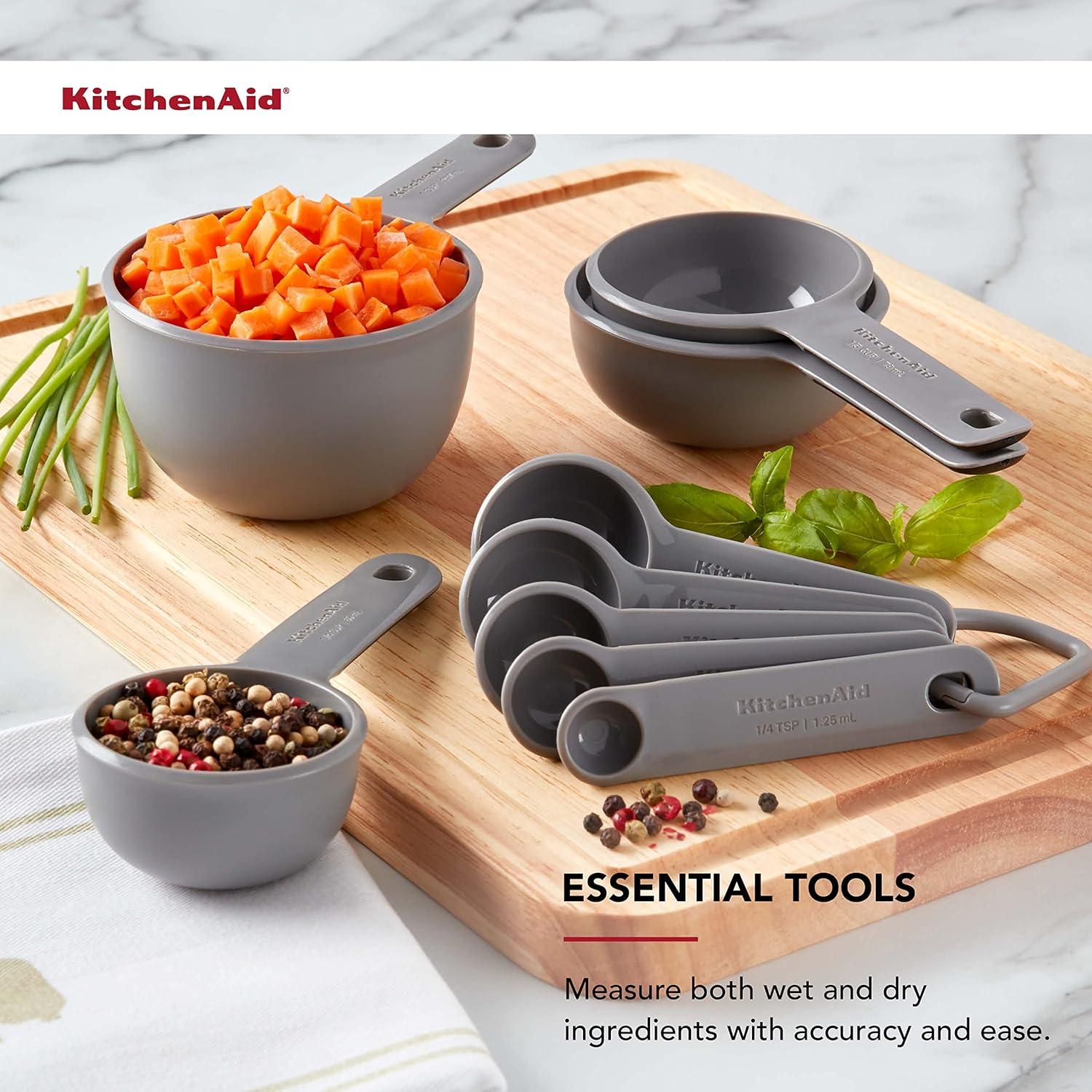 imageKitchenAid Measuring Cups and Spoon Set Mineral Water 9PieceGray