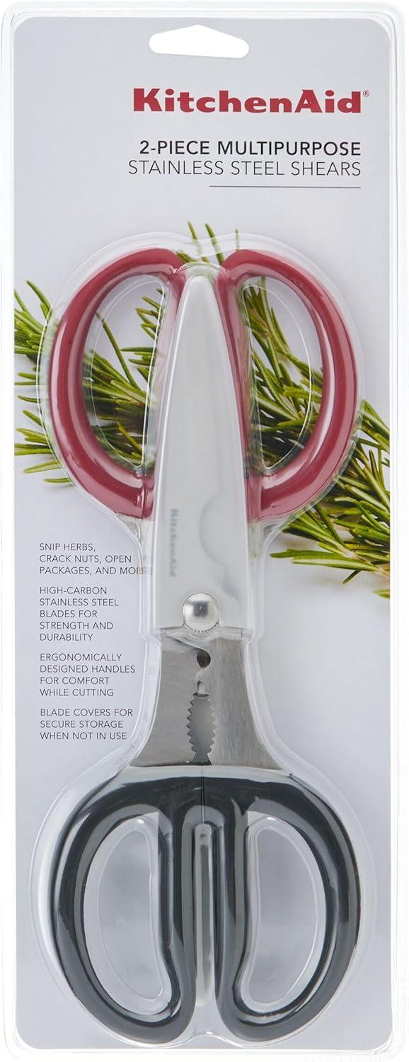 imageKitchenAid Multipurpose Shear Set Versatile Scissors with Nutcracker Bottle Opener Ergonomic Handles with Protective Blade Covers 2 Piece
